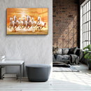 Quadro Metalizado Moderno Decoração Cavalos Horses Brancos