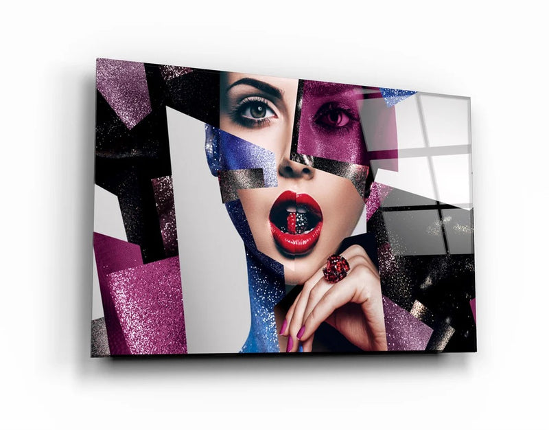 Quadro Metalizado Moderno Decoração Mulher Colorido Loja Psy