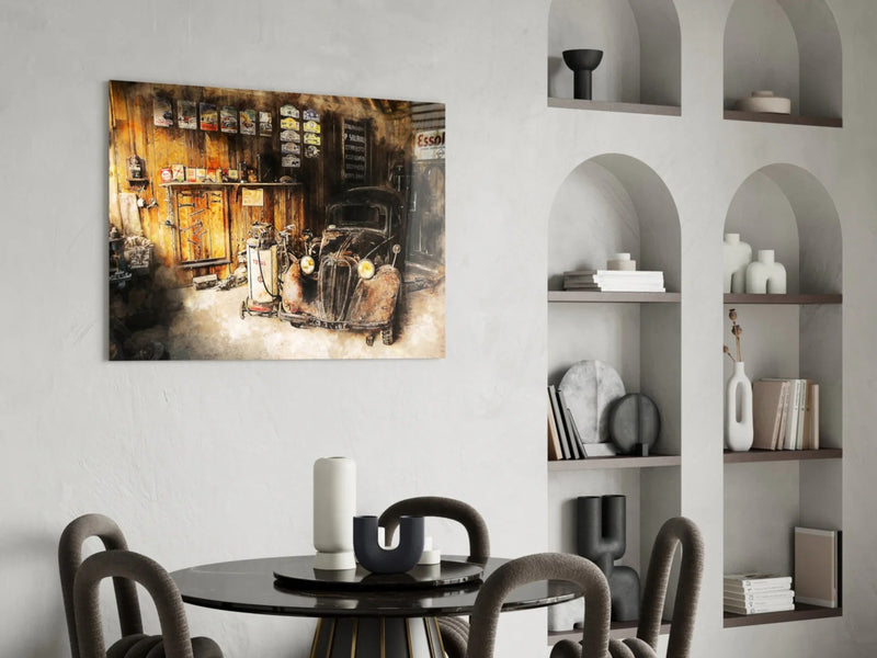 Quadro Metalizado Moderno Decoração Carro Antigo