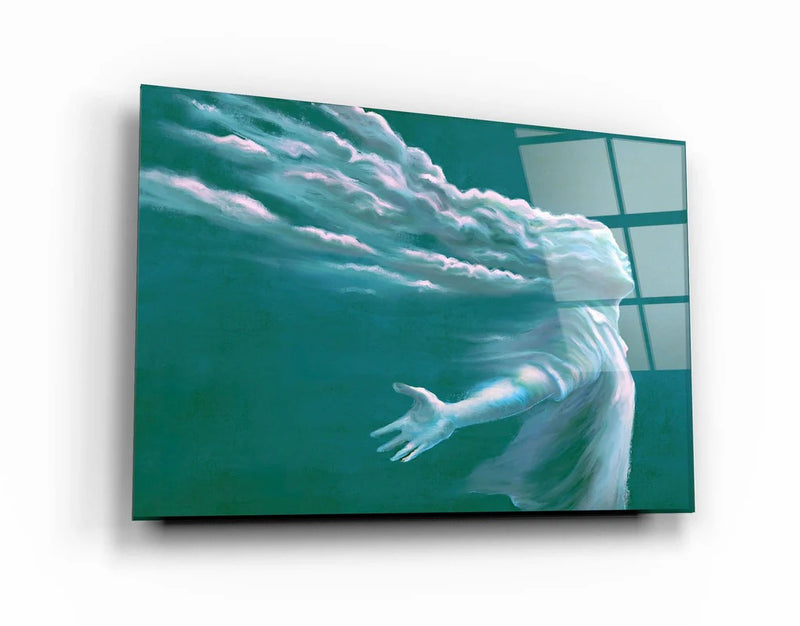 Quadro Metalizado Moderno Decoração Mulher Nuvem