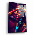 Quadro Metalizado Moderno Decoração Mulher Colorido Psy