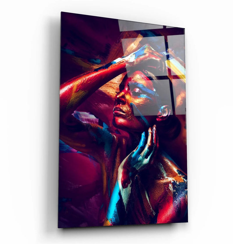 Quadro Metalizado Moderno Decoração Mulher Colorido Psy