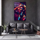 Quadro Metalizado Moderno Decoração Mulher Colorido Psy