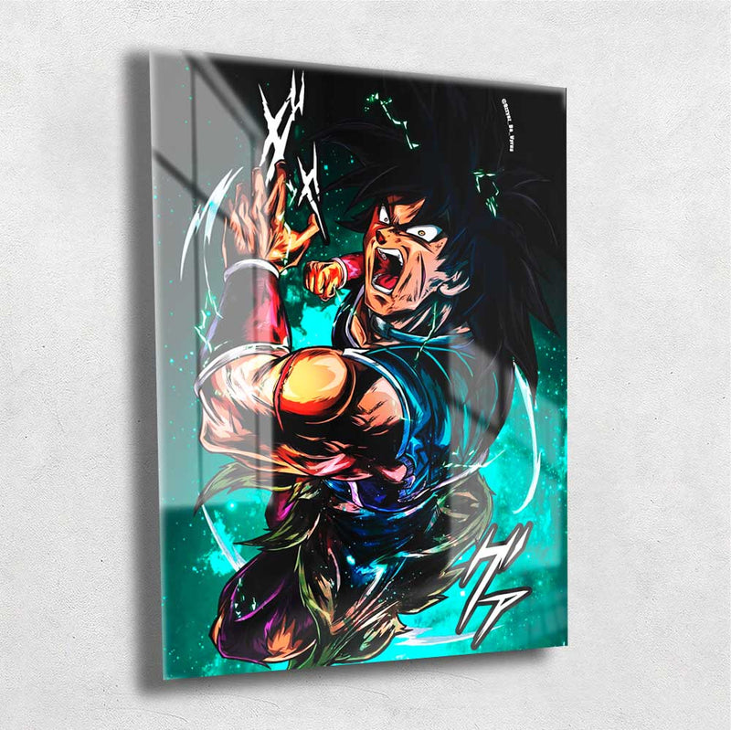 Quadro Metalizado Broly Dragon Ball Anime Placa Decorativa Brilhante