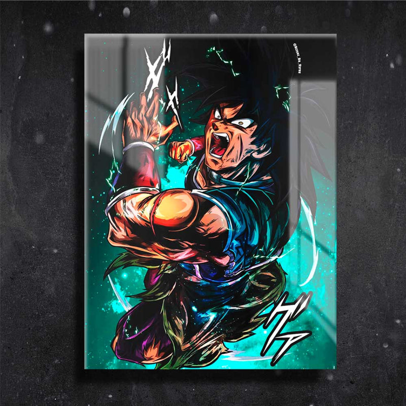 Quadro Metalizado Broly Dragon Ball Anime Placa Decorativa Brilhante