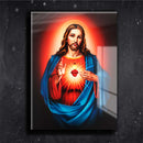 Quadro Metalizado Sagrado Coração de Jesus Brilhante