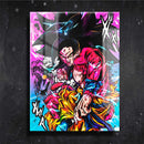 Quadro Metalizado Goku SSJ4 Dragon Ball Anime Placa Decorativa Brilhante