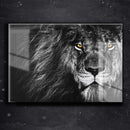 Quadro Metalizado Leão de Judá Preto e Branco Brilhante