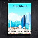 Quadro Metalizado Abu Dhabi Coleção Países Placa Decorativa Brilhante