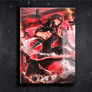 Quadro Metalizado Itachi Uchiha corvos Placa Decorativa Brilhante