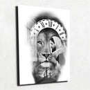 Quadro Metalizado Leão de Judá/ Cristo Preto e Branco Brilhante