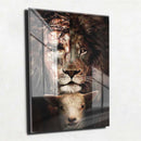 Quadro Metalizado Leão de Judá/ Jesus/ Cordeiro Brilhante