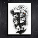 Quadro Metalizado Cruz Leão de Judá Brilhante