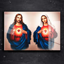 Quadro Metalizado Sagrado Coração de Jesus Decorativa Brilhante