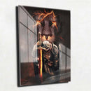 Quadro Metalizado Leão de Judá Guerreio Brilhante