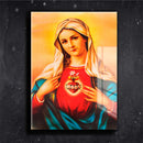 Quadro Metalizado Coração de Maria Brilhante