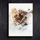 Quadro Metalizado Casal Leão Leoa Judá Brilhante