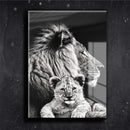 Quadro Metalizado Leão de Judá e Filhote  Brilhante