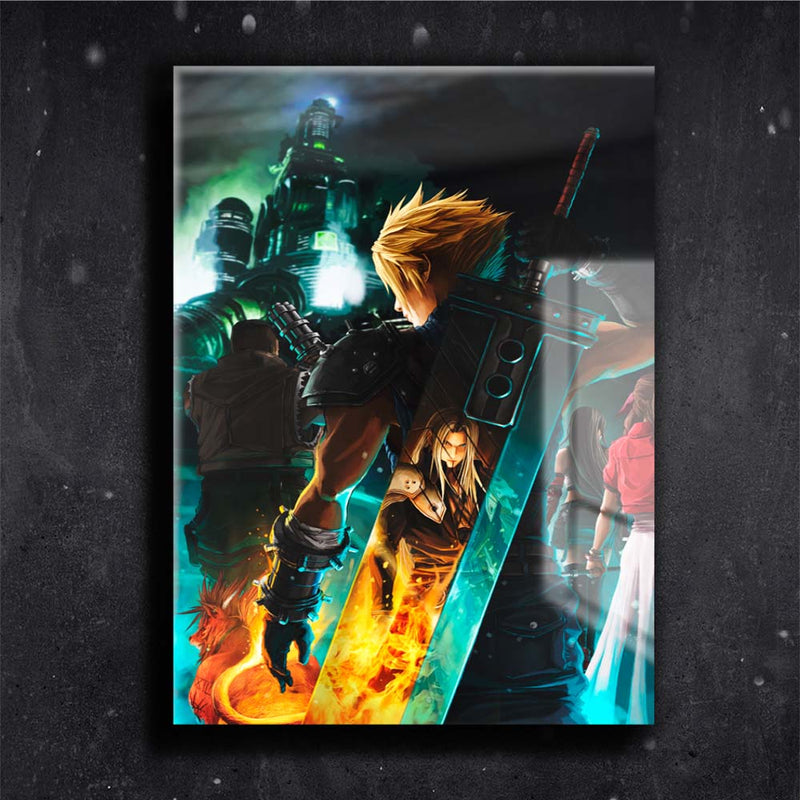 Quadro Metalizado Final Fantasy Jogo Placa Decorativa Brilhante