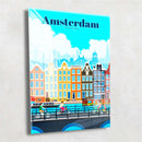 Quadro Metalizado Amsterdam Coleção Países Placa Decorativa Brilhante