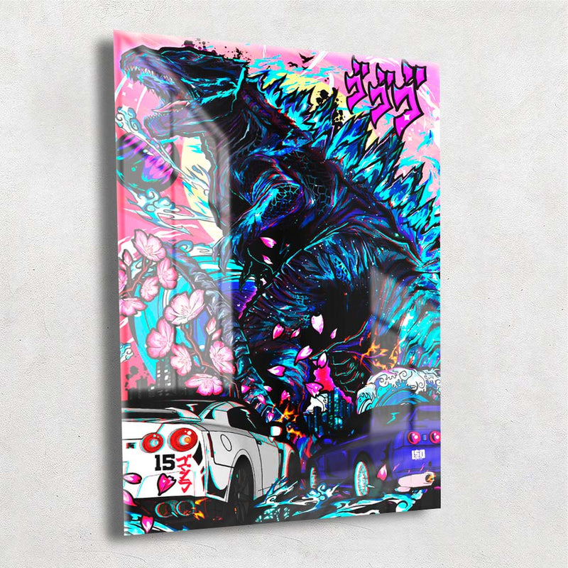 Quadro Metalizado Godzilla Art Anime