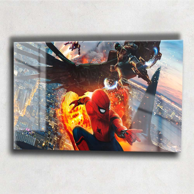 Quadro Metalizado Homem-Aranha: De Volta ao Lar Placa Decorativa Brilhante