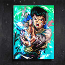 Quadro Metalizado Yusuke Yu Yu Hakusho Anime Placa Decorativa Brilhante