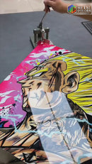 Quadro Metalizado Vegeta Sayajin Tatoo Fan art Placa Decorativa Brilhante Anime Dragon Ball