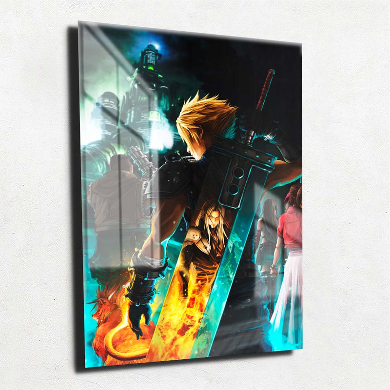 Quadro Metalizado Final Fantasy Jogo Placa Decorativa Brilhante