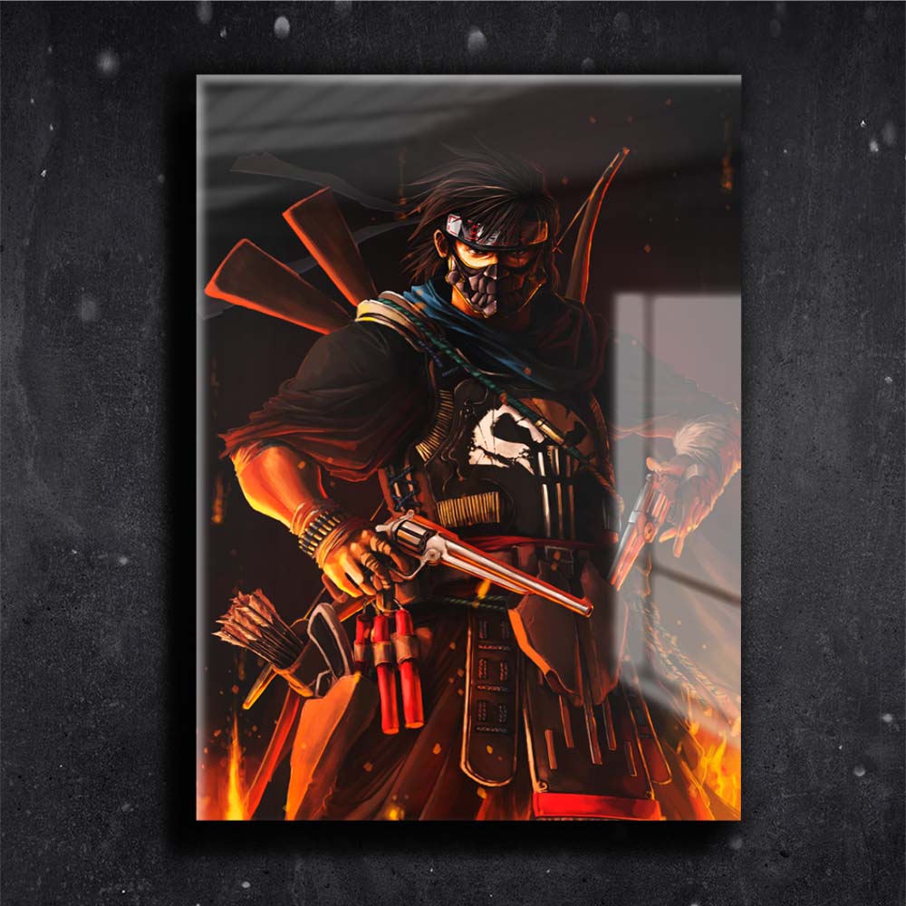 Quadro Metalizado Justiceiro Punisher Art Ninja Placa Decorativa Brilh