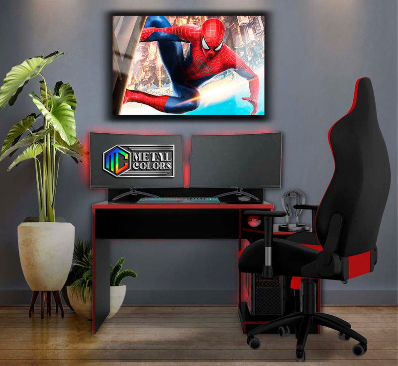 Quadro Metalizado Andrew Garfield Homem Aranha Placa Decorativa Brilhante