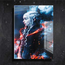 Quadro Metalizado Daenerys Targaryen Série Game of Thrones Placa Decorativa Brilhante