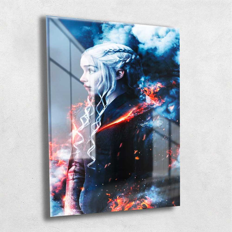 Quadro Metalizado Daenerys Targaryen Série Game of Thrones Placa Decorativa Brilhante