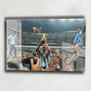 Quadro Metalizado Messi Jogadores Argentina Campeão Copa do Mundo Placa Decorativa Brilhante