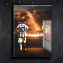 Quadro Metalizado Messi Barcelona x Argentina Placa Decorativa Brilhante