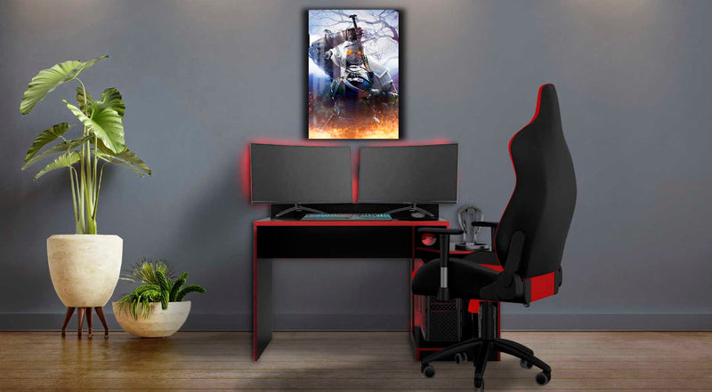 Quadro Metalizado Geralt de Rívia The Witcher Jogo Placa Decorativa Brilhante