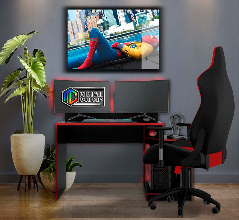 Quadro Metalizado Homem-Aranha: De Volta ao Lar Placa Decorativa Brilhante