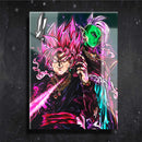 Quadro Metalizado Zamasu Goku Black Dragon Ball Anime