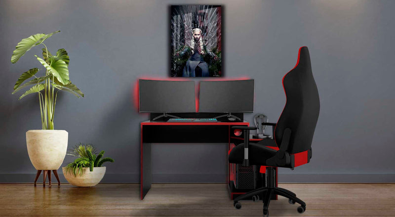 Quadro Metalizado Daenerys Targaryen Trono de Ferro Game of Thrones Placa Decorativa Brilhante