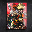 Quadro Metalizado Bakugo My Hero Academia Anime Placa Decorativa Brilhante