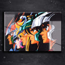 Quadro Metalizado Cavaleiros do Zodíaco Clássico Anime Placa Decorativa Brilhante