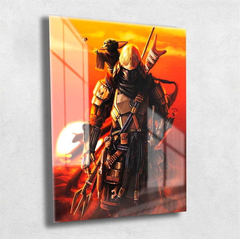 Quadro Metalizado Star Wars Boba Fett Mandaloriano Ninja Art HD