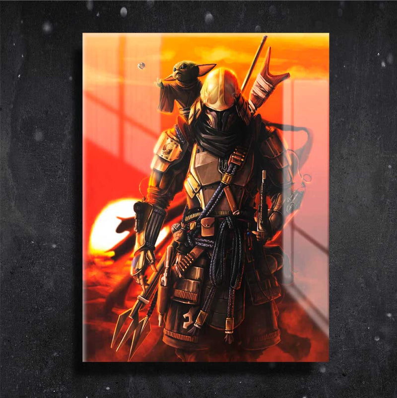 Quadro Metalizado Star Wars Boba Fett Mandaloriano Ninja Art HD