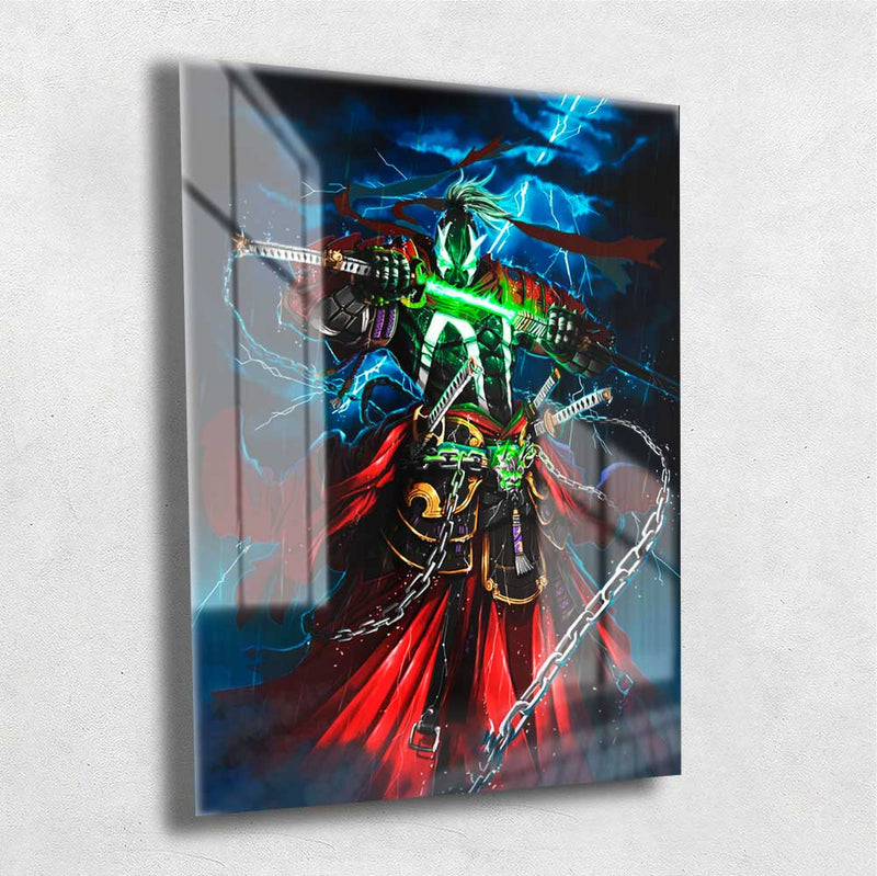 Quadro Metalizado Spawn Art Ninja Placa Decorativa Brilhante