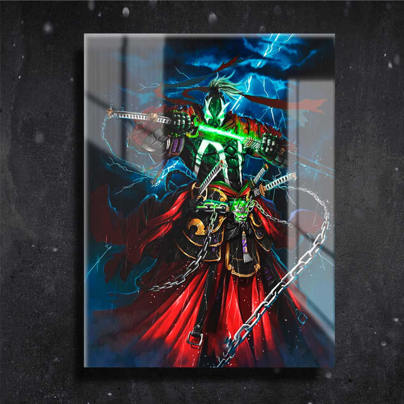 Quadro Metalizado Spawn Art Ninja Placa Decorativa Brilhante