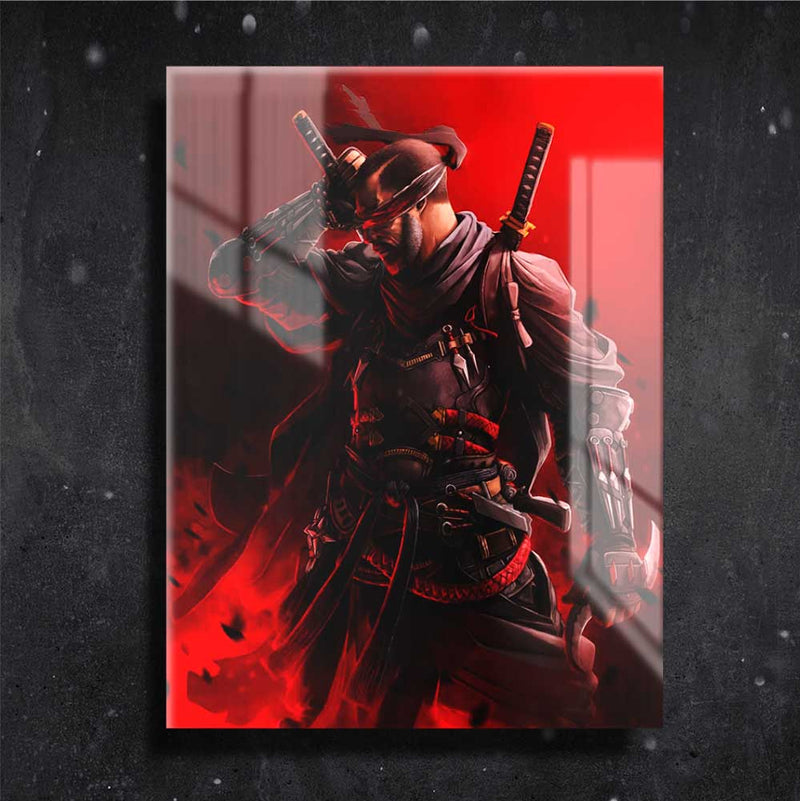 Quadro Metalizado Blade Ninja Art Placa Decorativa Brilhante