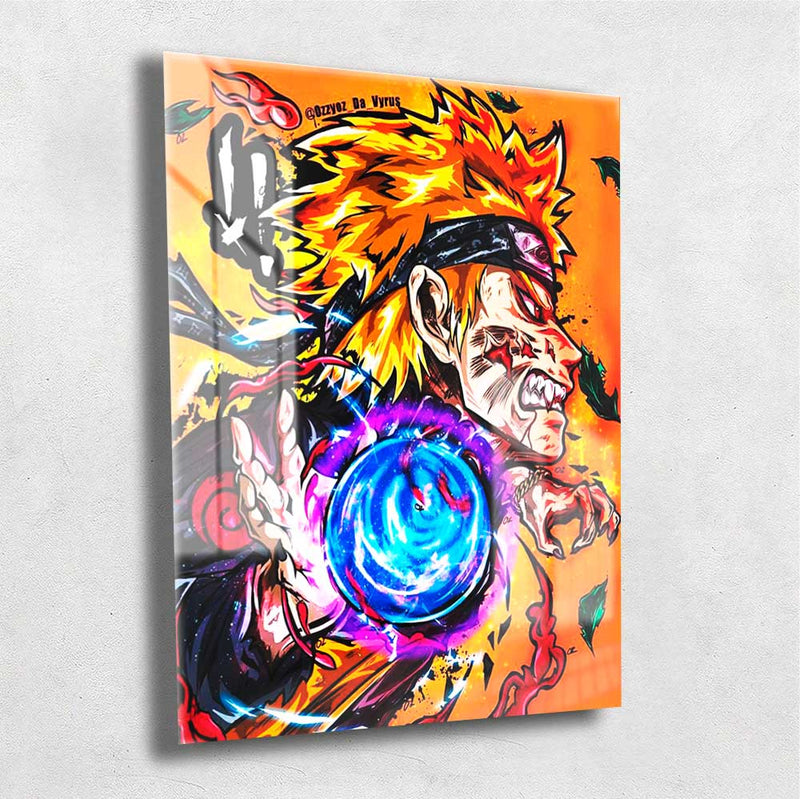 Quadro Metalizado Naruto Kurama Anime Placa Decorativa Brilhante