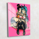 Quadro Metalizado Bulma e Chichi Tatoo Dragon Ball Anime