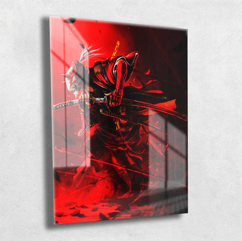 Quadro Metalizado Ninja Art Game Anime Placa Decorativa Brilhante