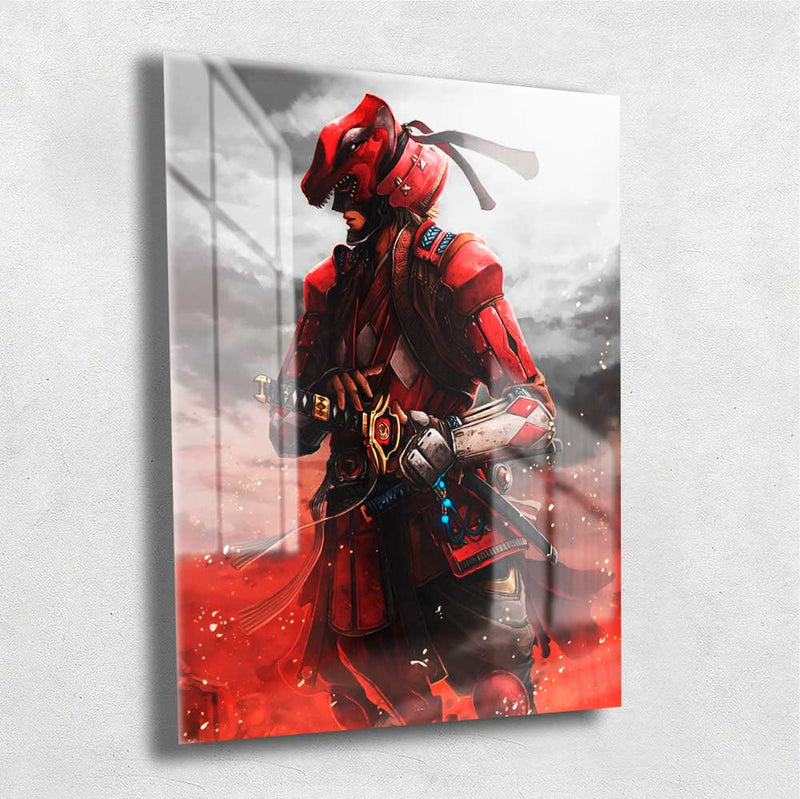 Quadro Metalizado Power Rangers Vermelho Ninja Art HD Decorativo